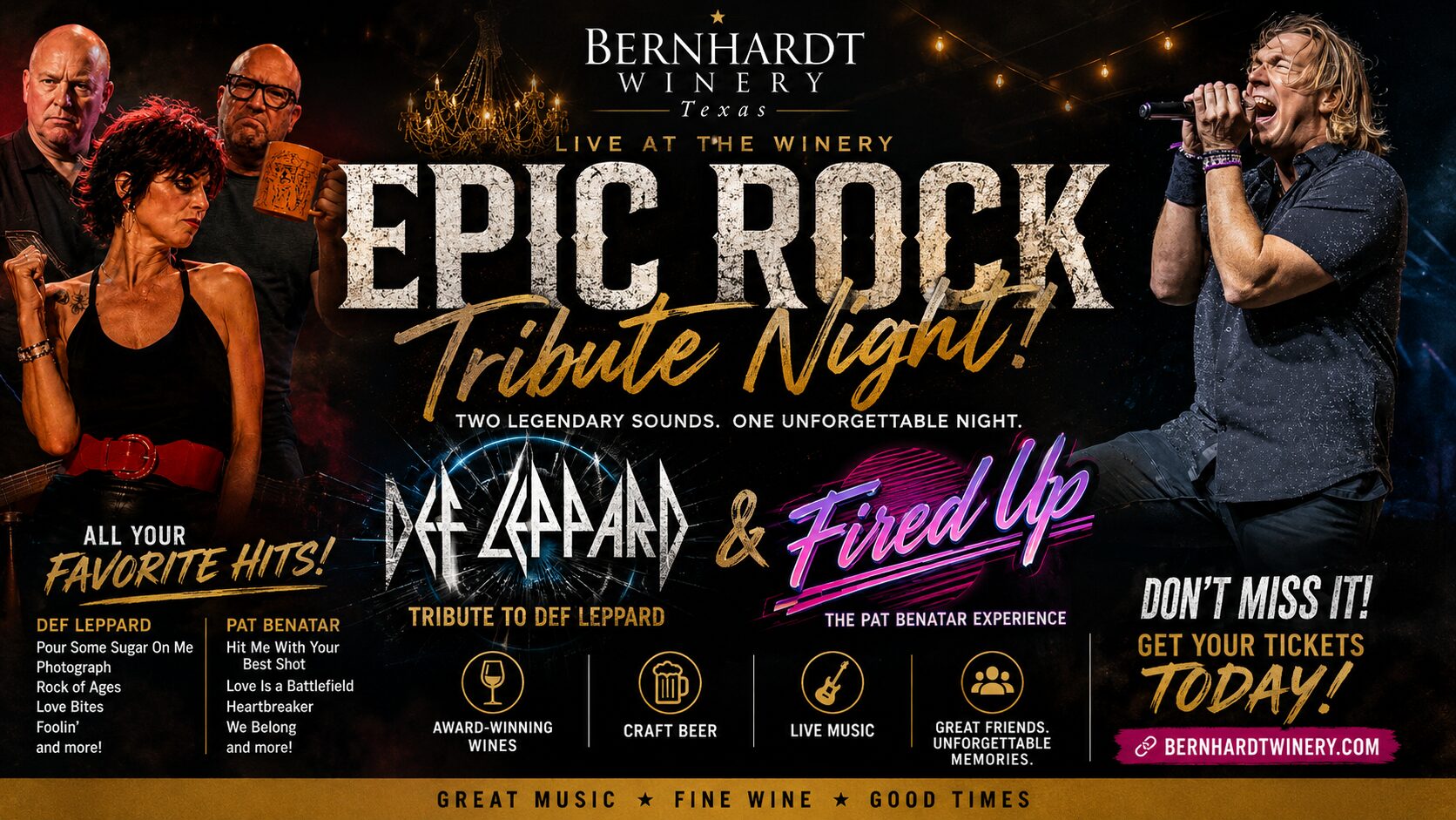 Def Leppard & Pat Benatar Tribute | Epic Leppard & Fired Up at